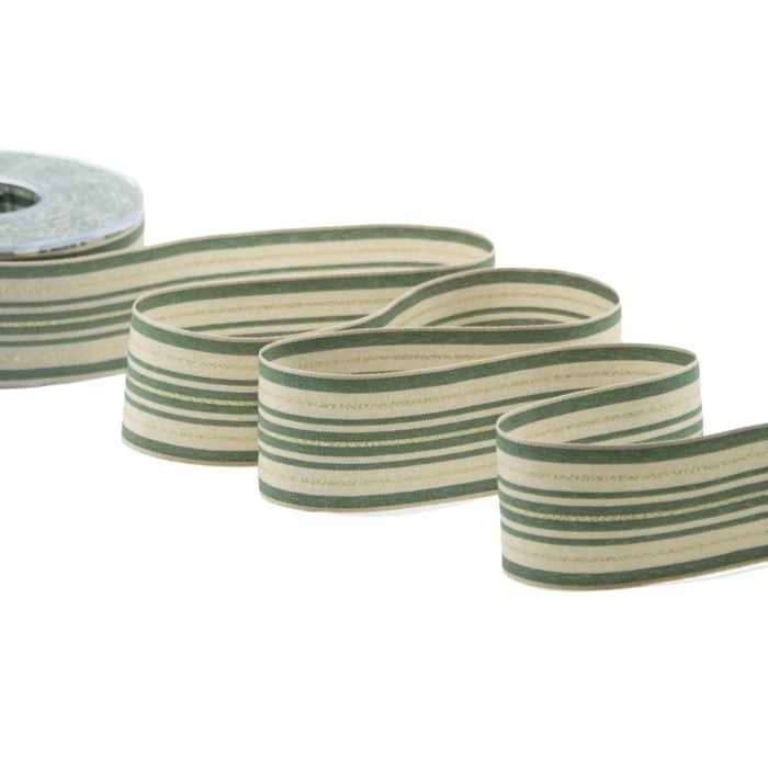 NASTRO VERDE STRIPE RIGATO 40MM. 20MT.
